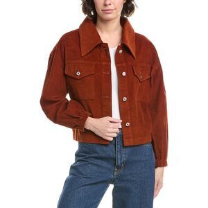 Pascale La Mode Womens Corduroy Jacket, Orange